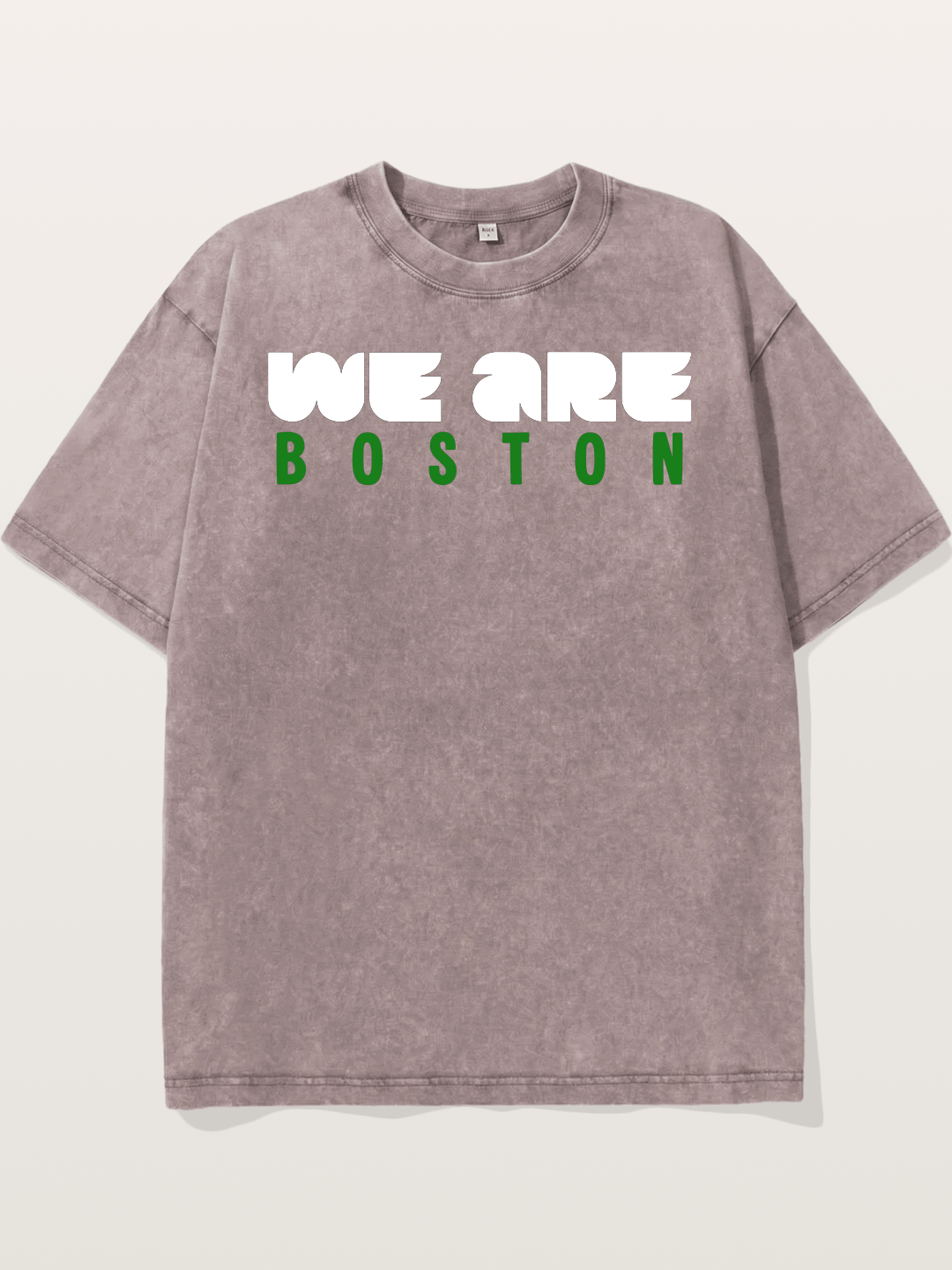 Boston Green Bold Text Washed T-shirt