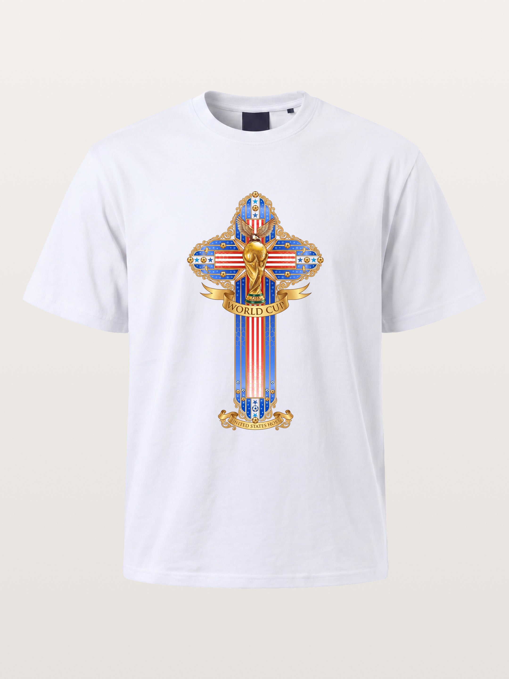USA Cross World Cup Trophy Card Cotton T-shirt