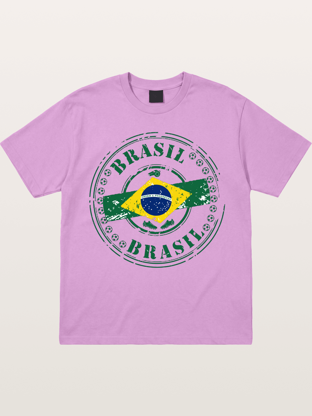 Brazil Flag Stamp Soccer Print Gildan T-shirt