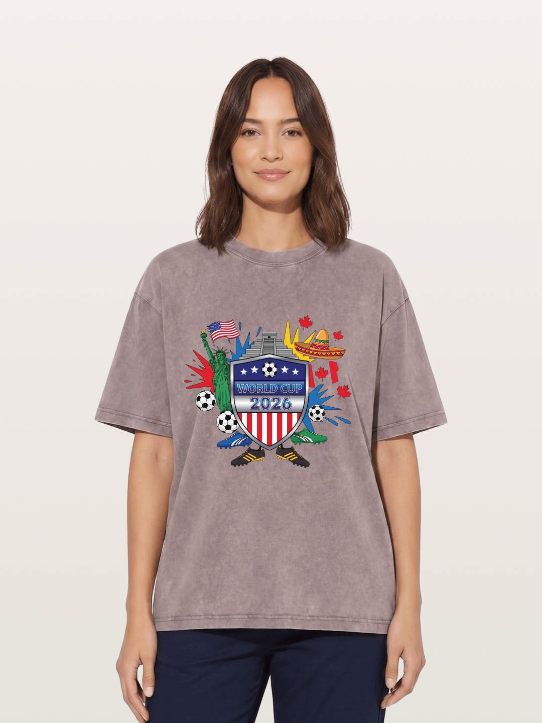 USA Mexico Canada WC Shield Washed T-shirt