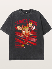Canada 2026 Moose Mascot Washed T-shirt
