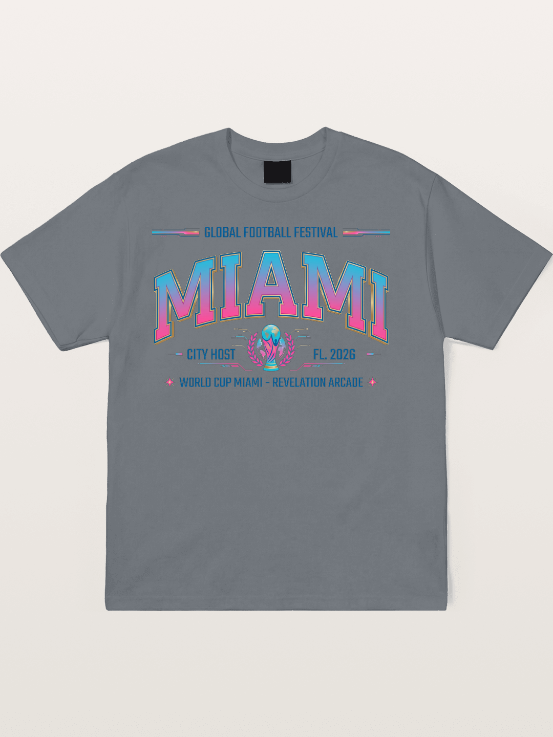 Miami 2026 WC Ombre Typography Cotton T-shirt