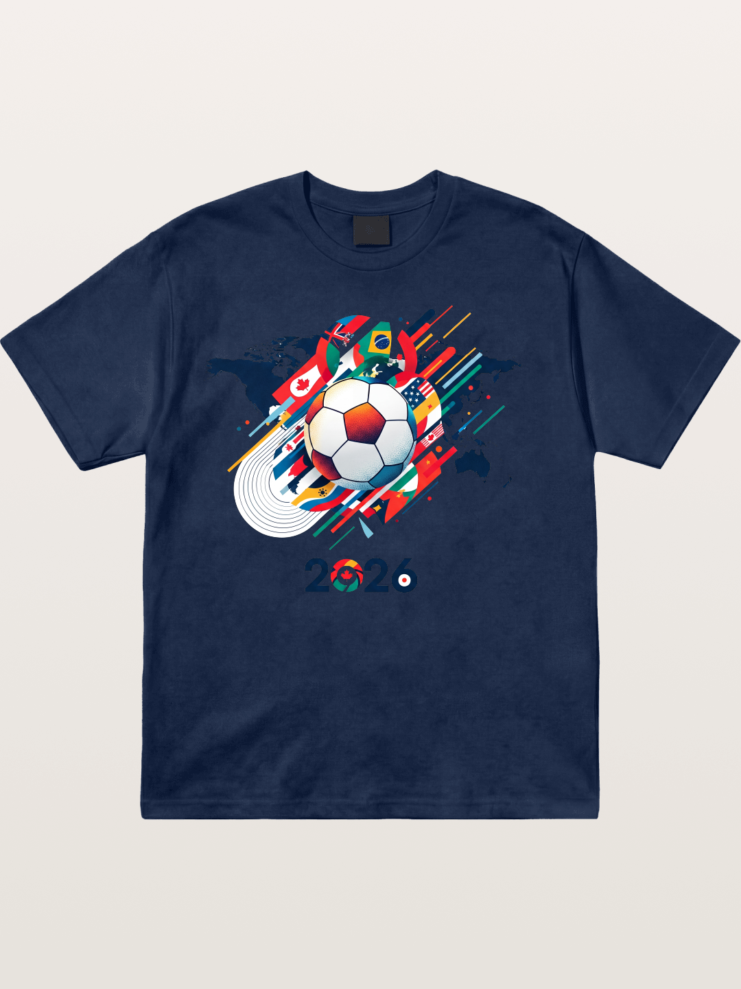 World Cup 2026 Global Flags Print Cotton T-shirt