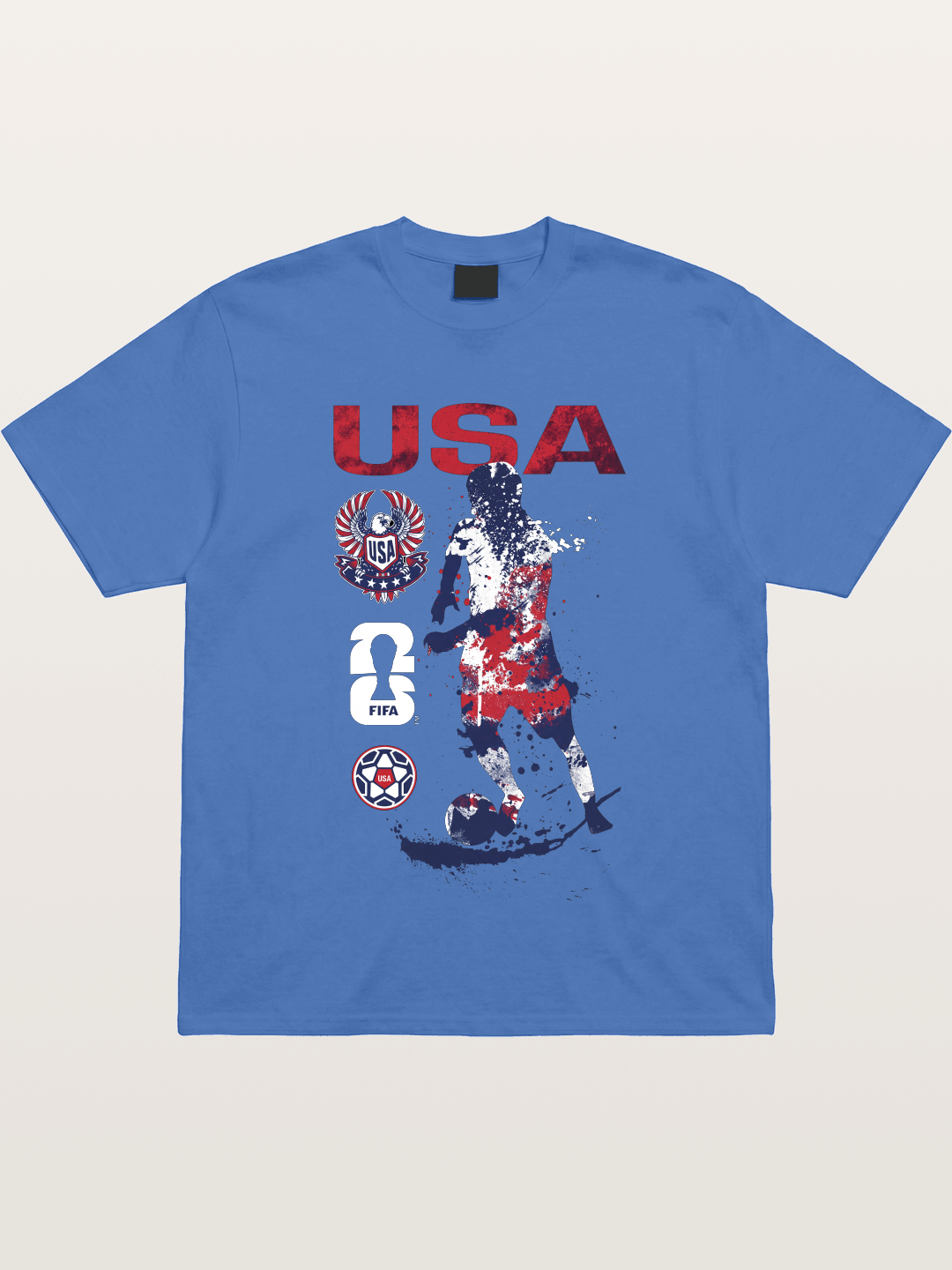USA WC 2026 Splatter Soccer Player Gildan T-shirt
