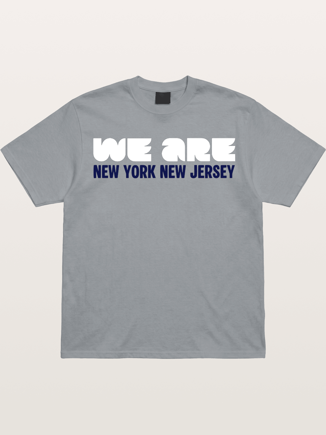 New York New Jersey Navy Typo Gildan T-shirt