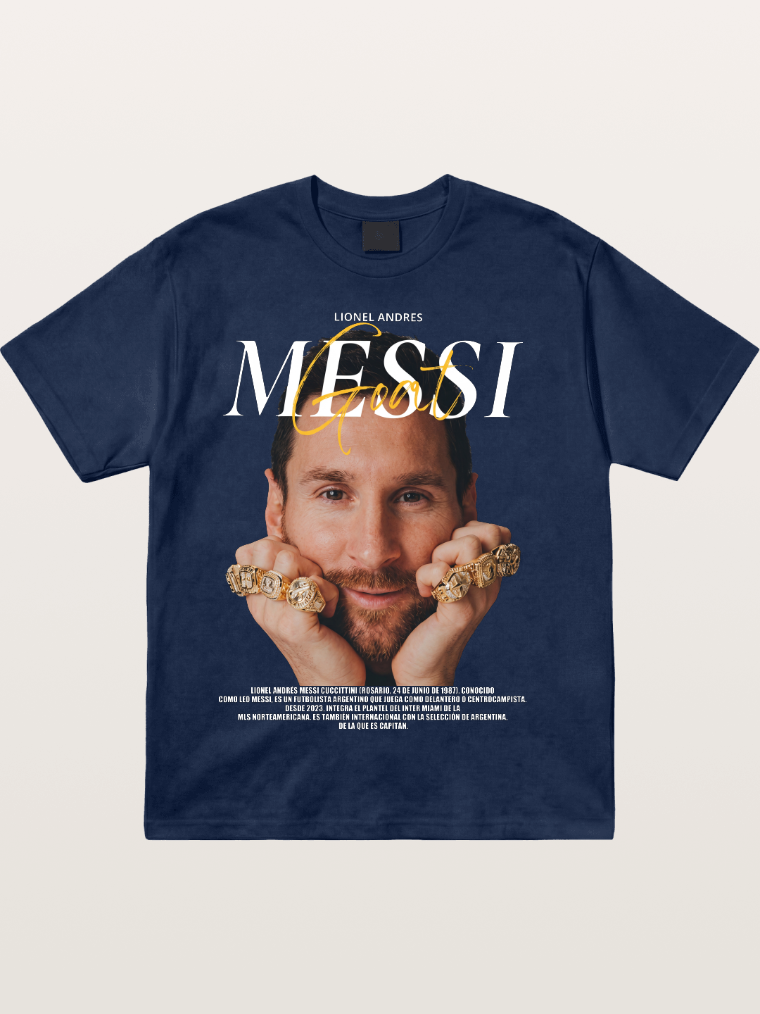 Messi GOAT Champion Rings Cotton T-shirt