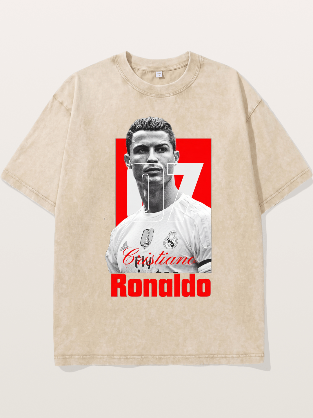 Ronaldo Real Madrid Number 7 Washed T-shirt
