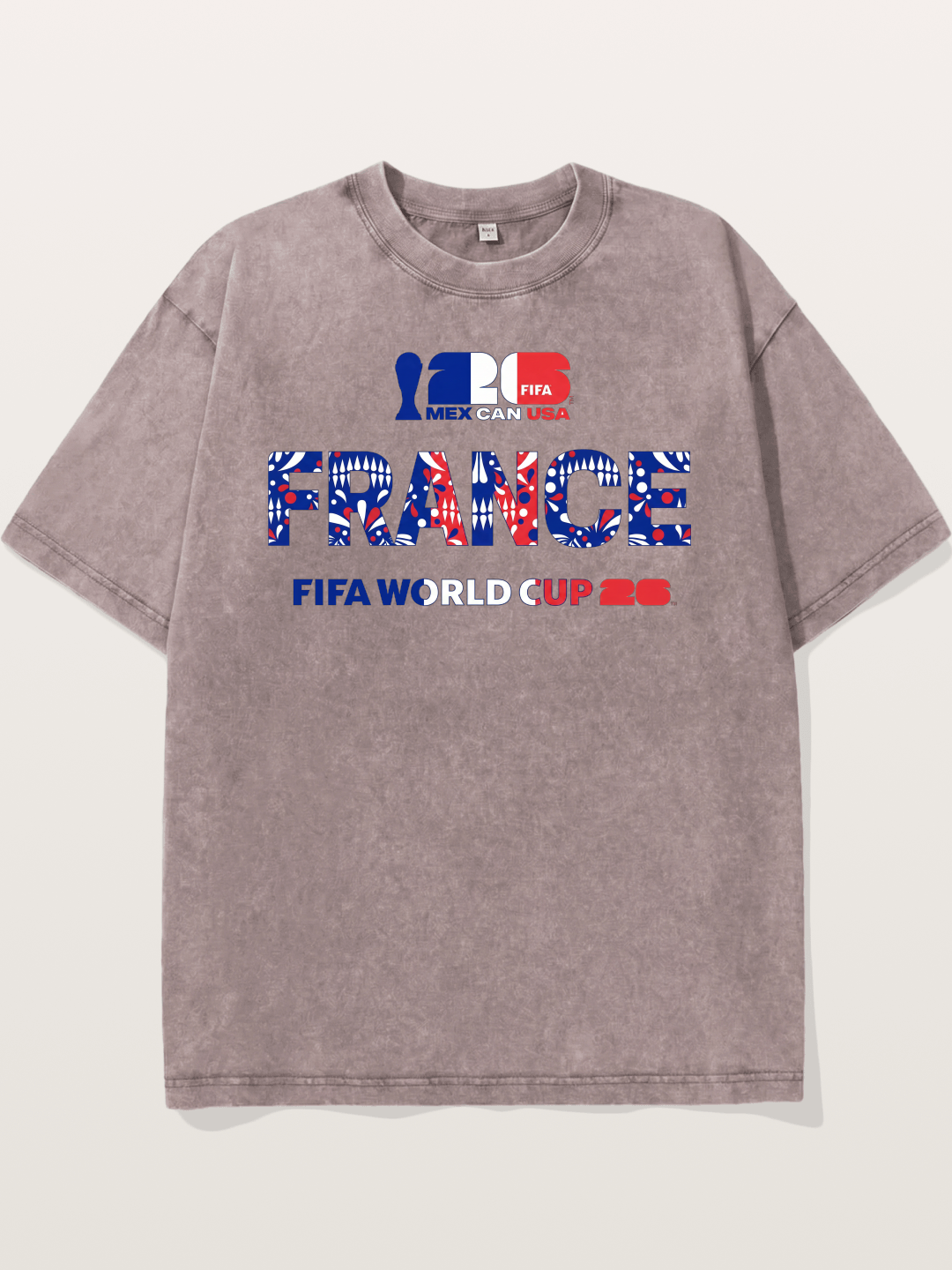 2026 World Cup France Pattern Graphic Washed T-shirt