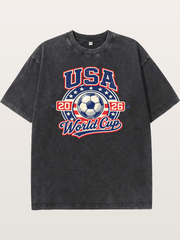 USA World Cup 2026 Retro Badge Washed T-shirt