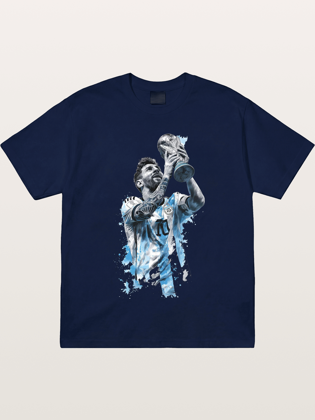Messi WC Trophy Watercolor Gildan T-shirt