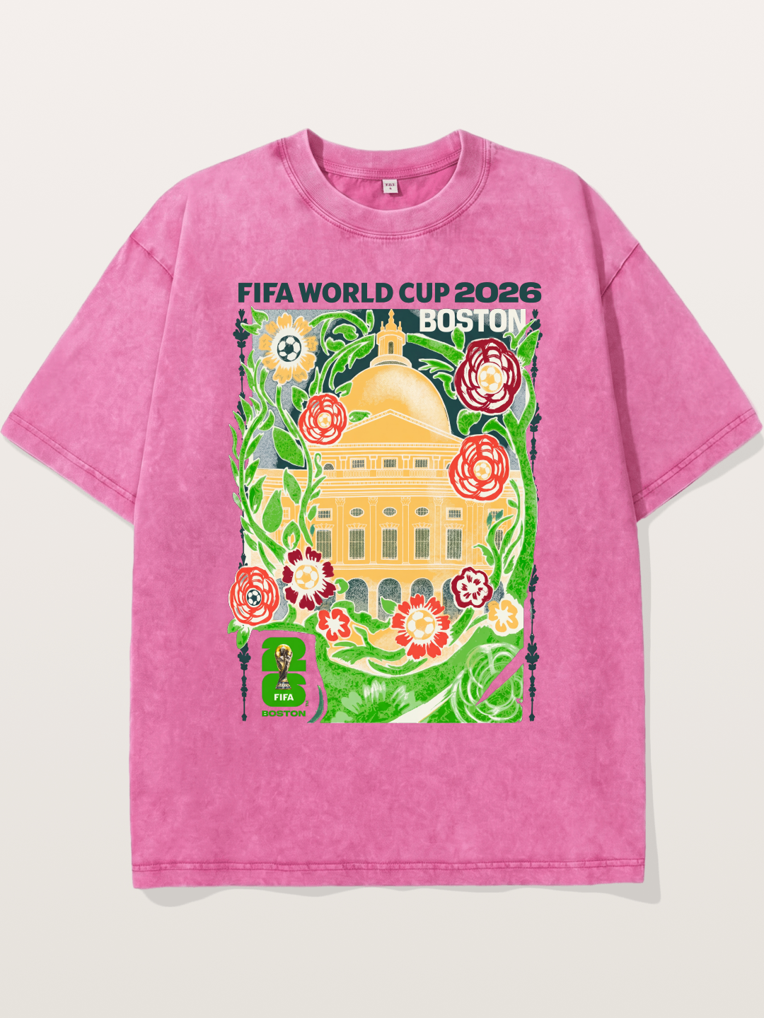 Boston WC 2026 Floral City Hall Art Washed T-shirt