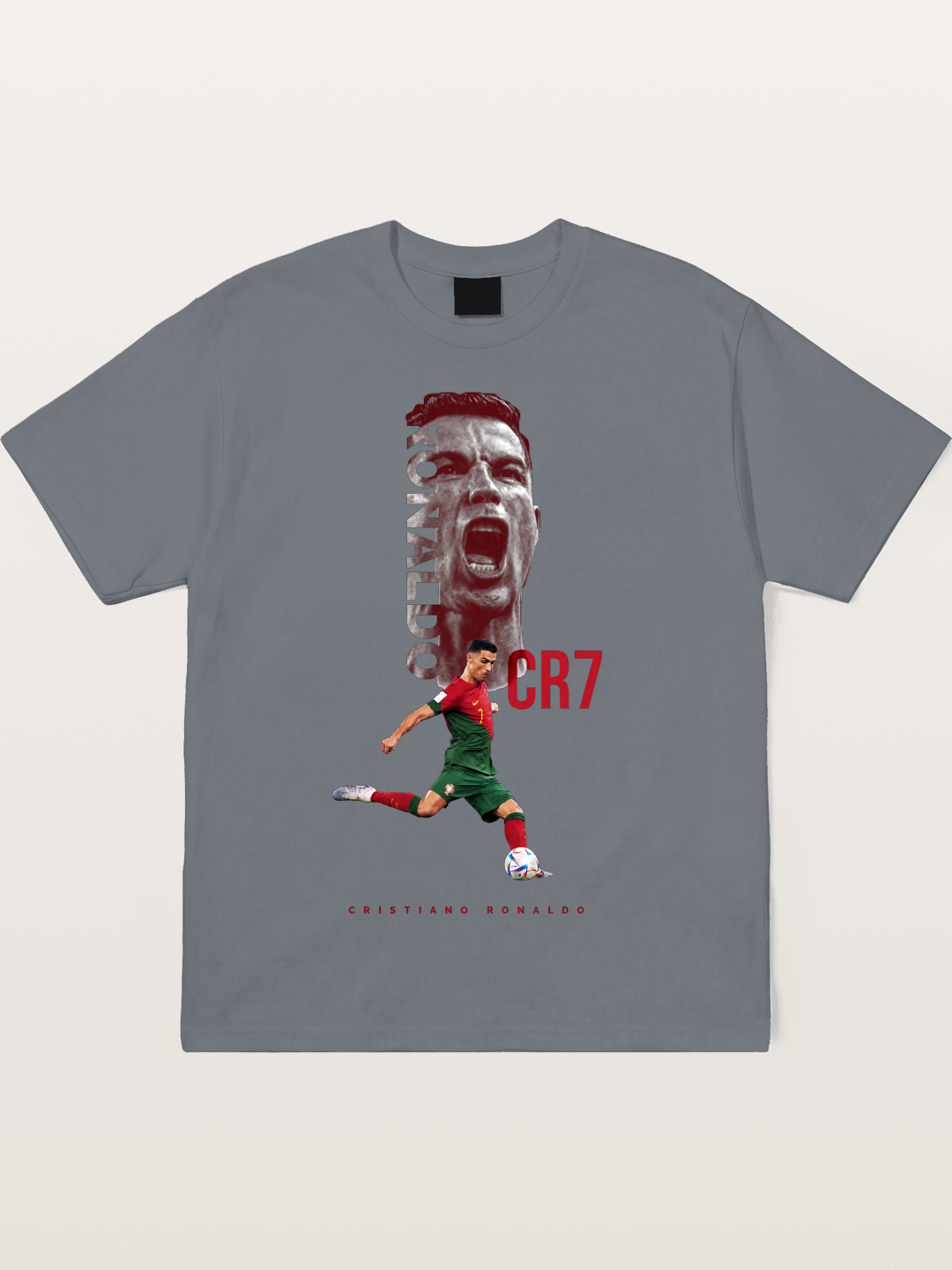 CR7 Portugal Action Print Cotton T-shirt