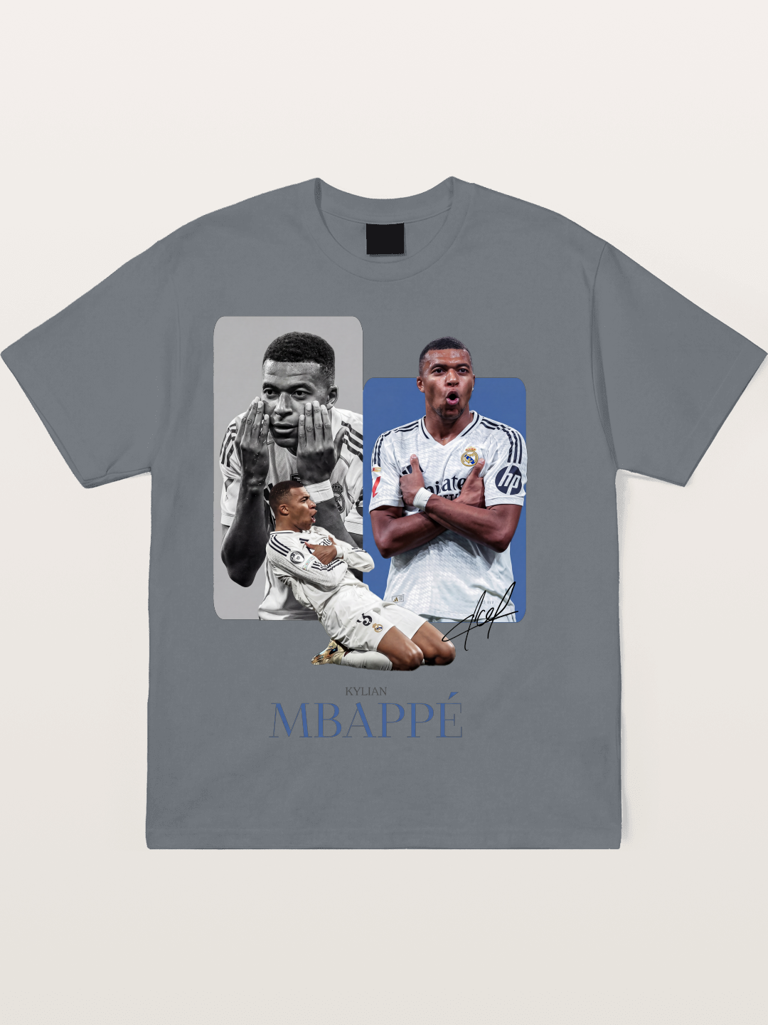 Mbappe Real Madrid Collage Cotton T-shirt