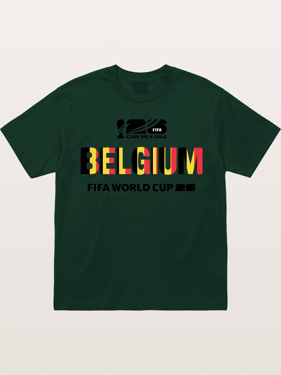 Belgium 2026 Flag Pattern Print Gildan T-shirt