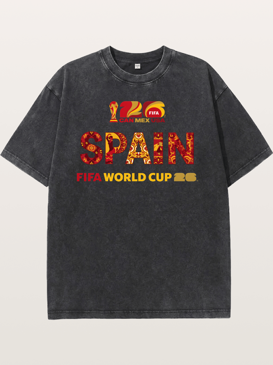 Spain 2026 Cultural Ornament Print Washed T-shirt