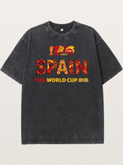 Spain 2026 Cultural Ornament Print Washed T-shirt