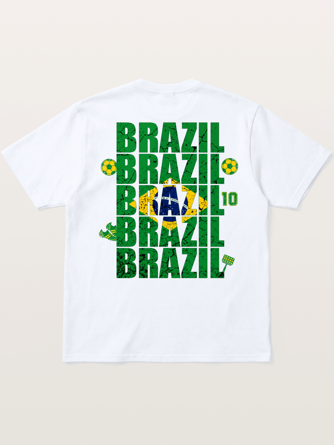 Brazil Cracked Text Collage Art Gildan T-shirt