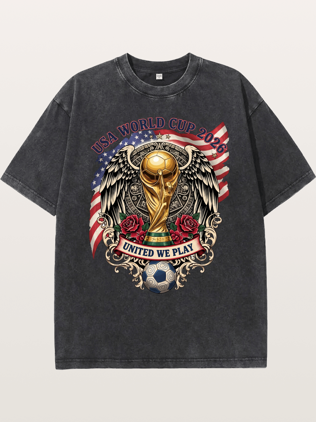 USA 2026 Winged World Cup Trophy Washed T-shirt