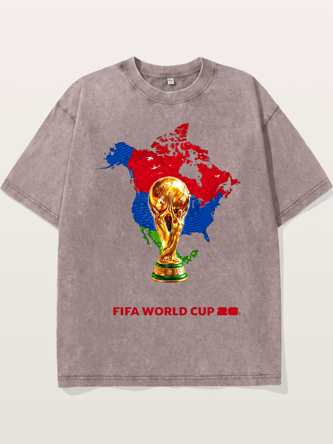 World Cup Trophy & Americas Map Washed T-shirt