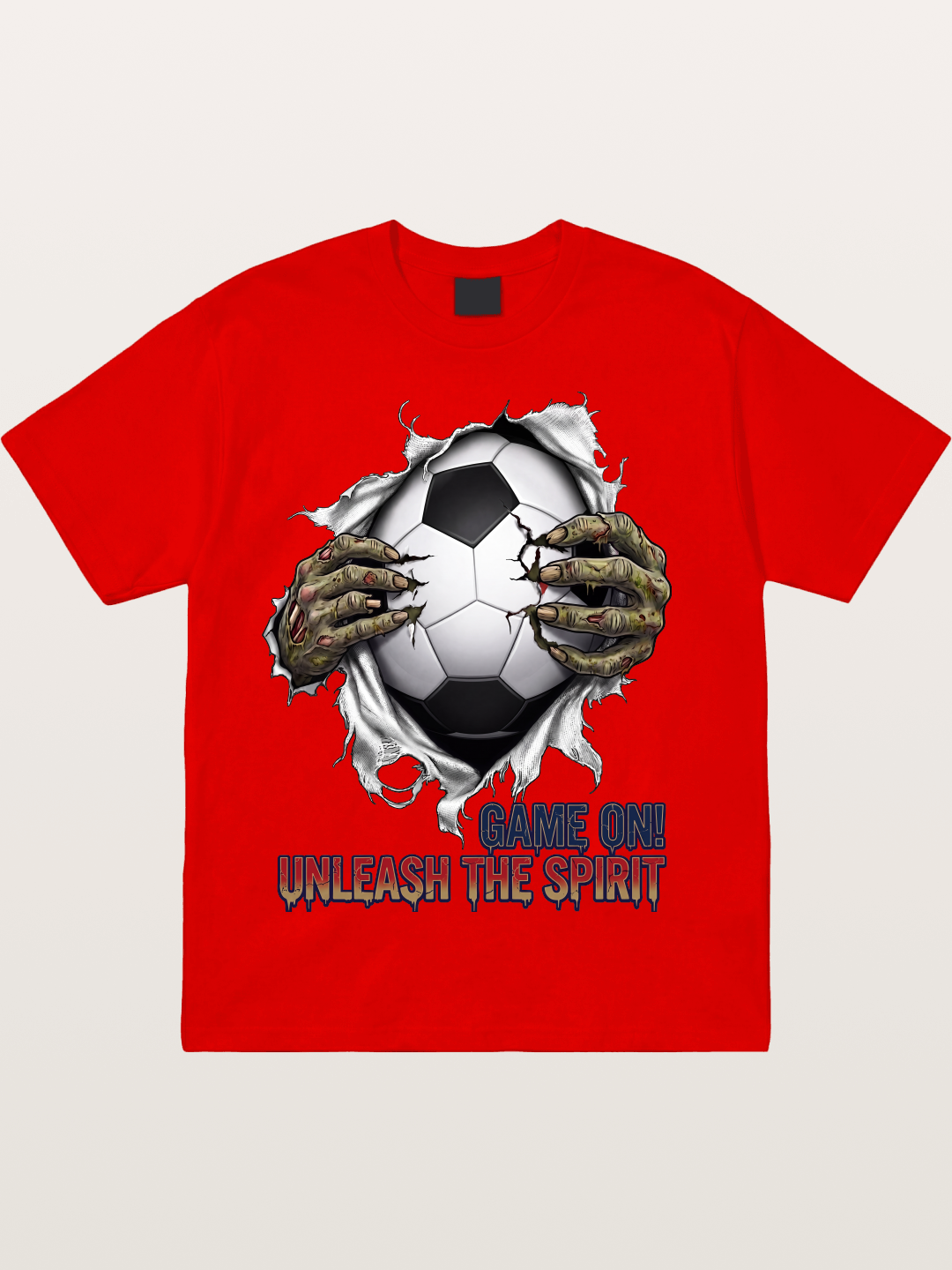 Zombie Claw Tear Soccer Print Cotton T-shirt