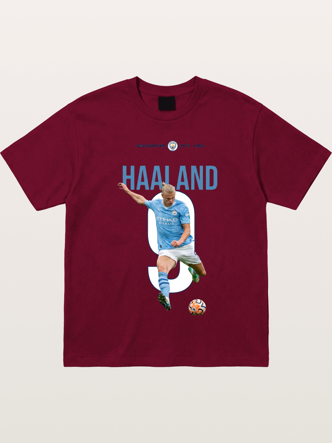 Haaland Number 9 Action Shot Gildan T-shirt