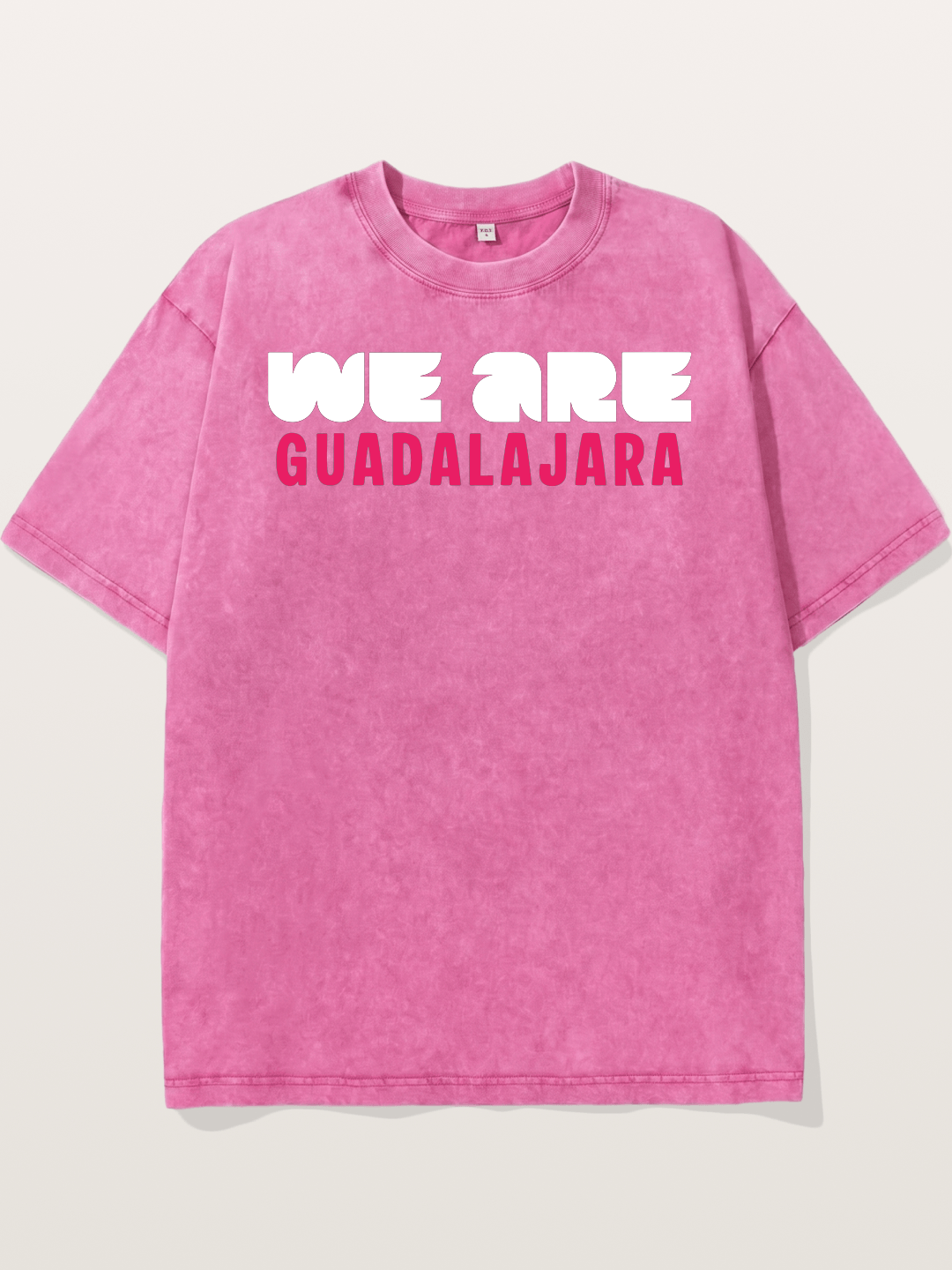 Guadalajara Pink Block Letters Washed T-shirt