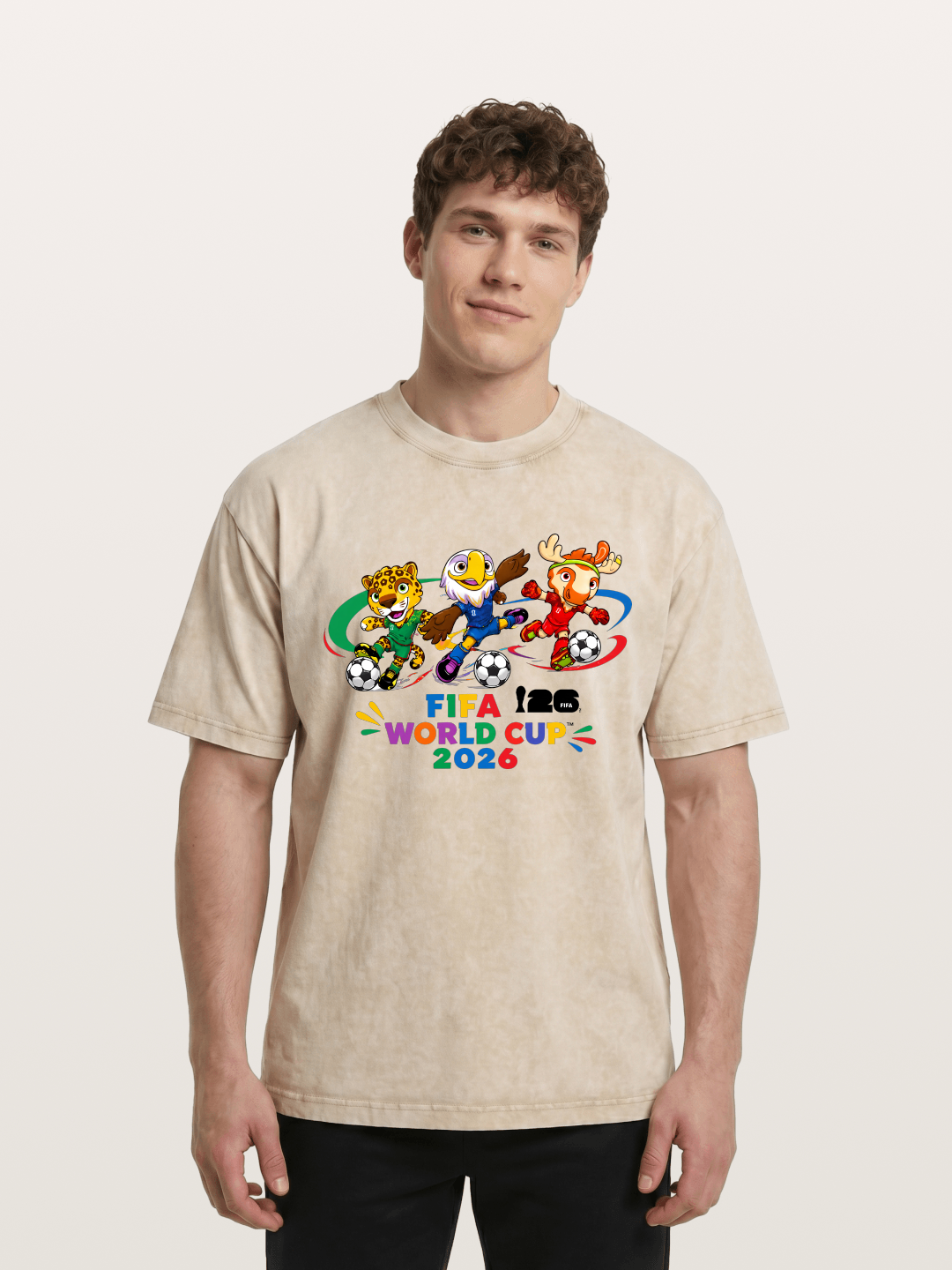 2026 World Cup Mascots Art Washed T-shirt