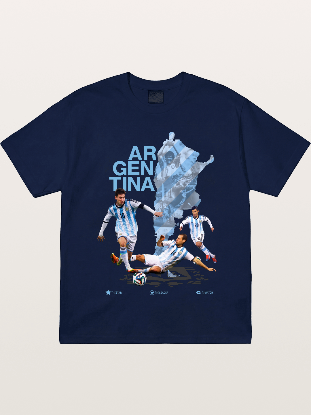 Argentina Soccer Legends Map Layout Gildan T-shirt