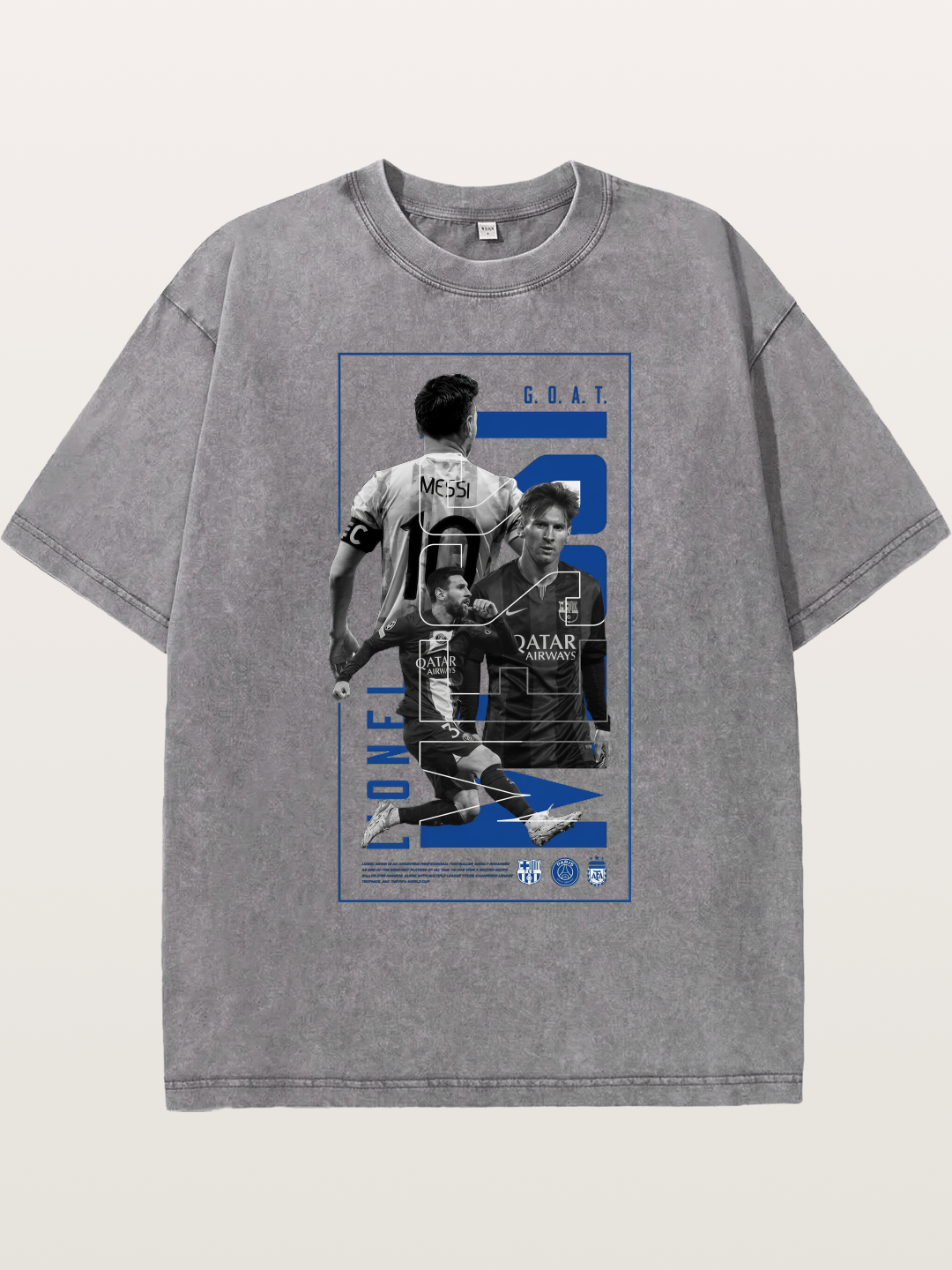 Messi GOAT Collage Poster Washed T-shirt