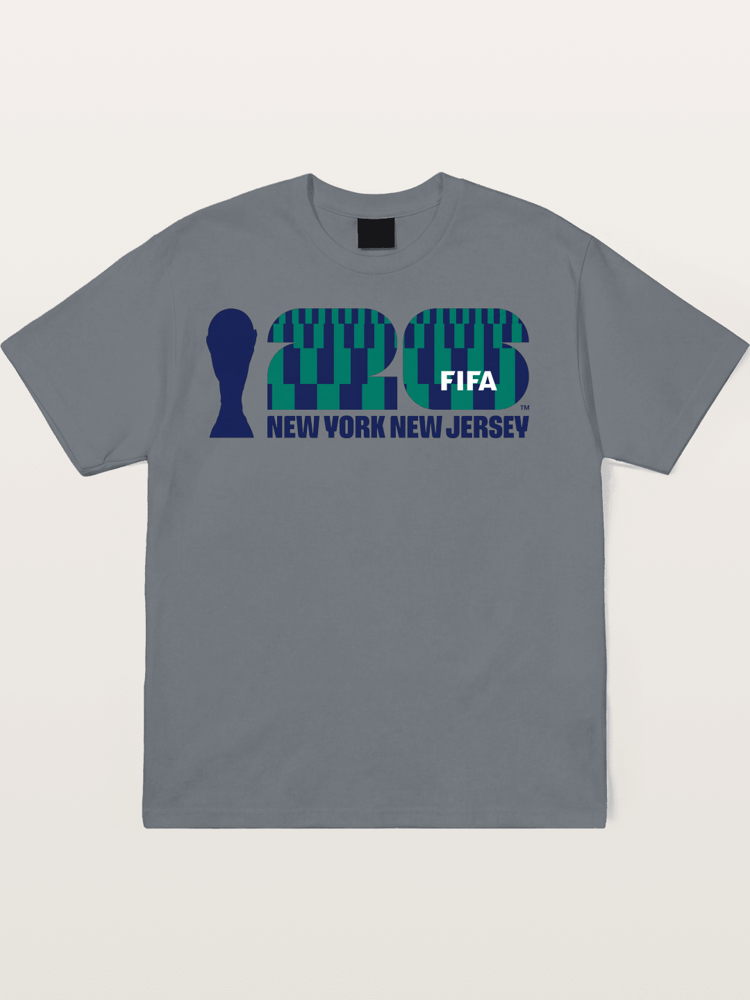 NYNJ WC 2026 Blue Geometric Logo Cotton T-shirt