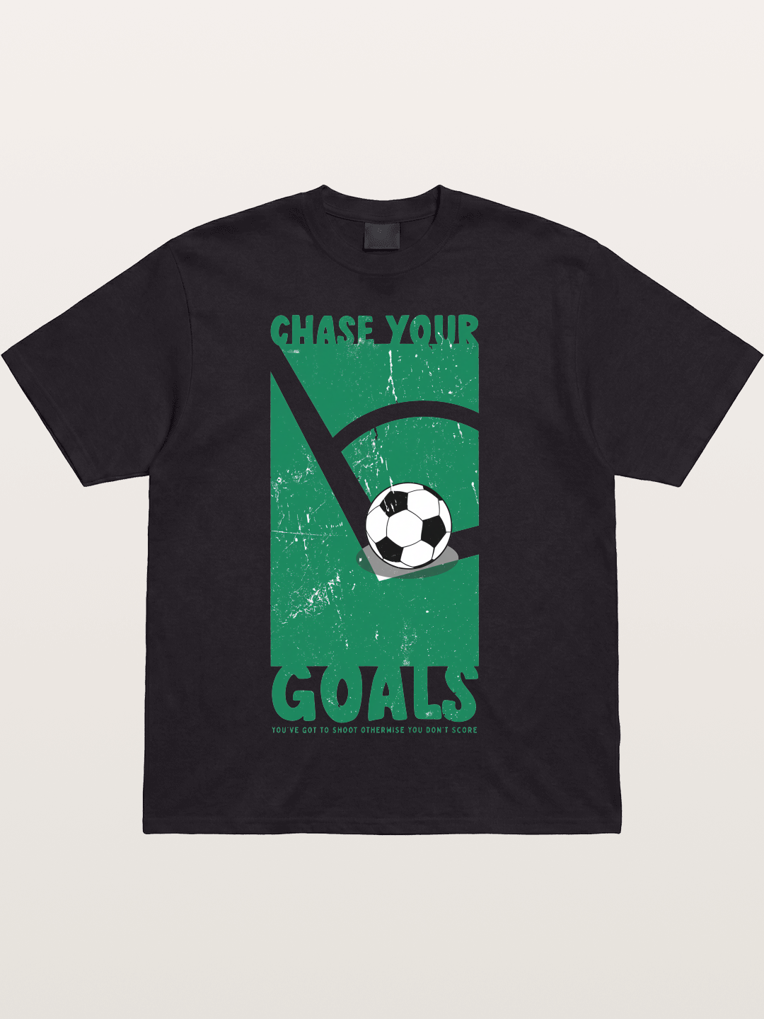 Chase Your Goals Green Poster Cotton T-shirt