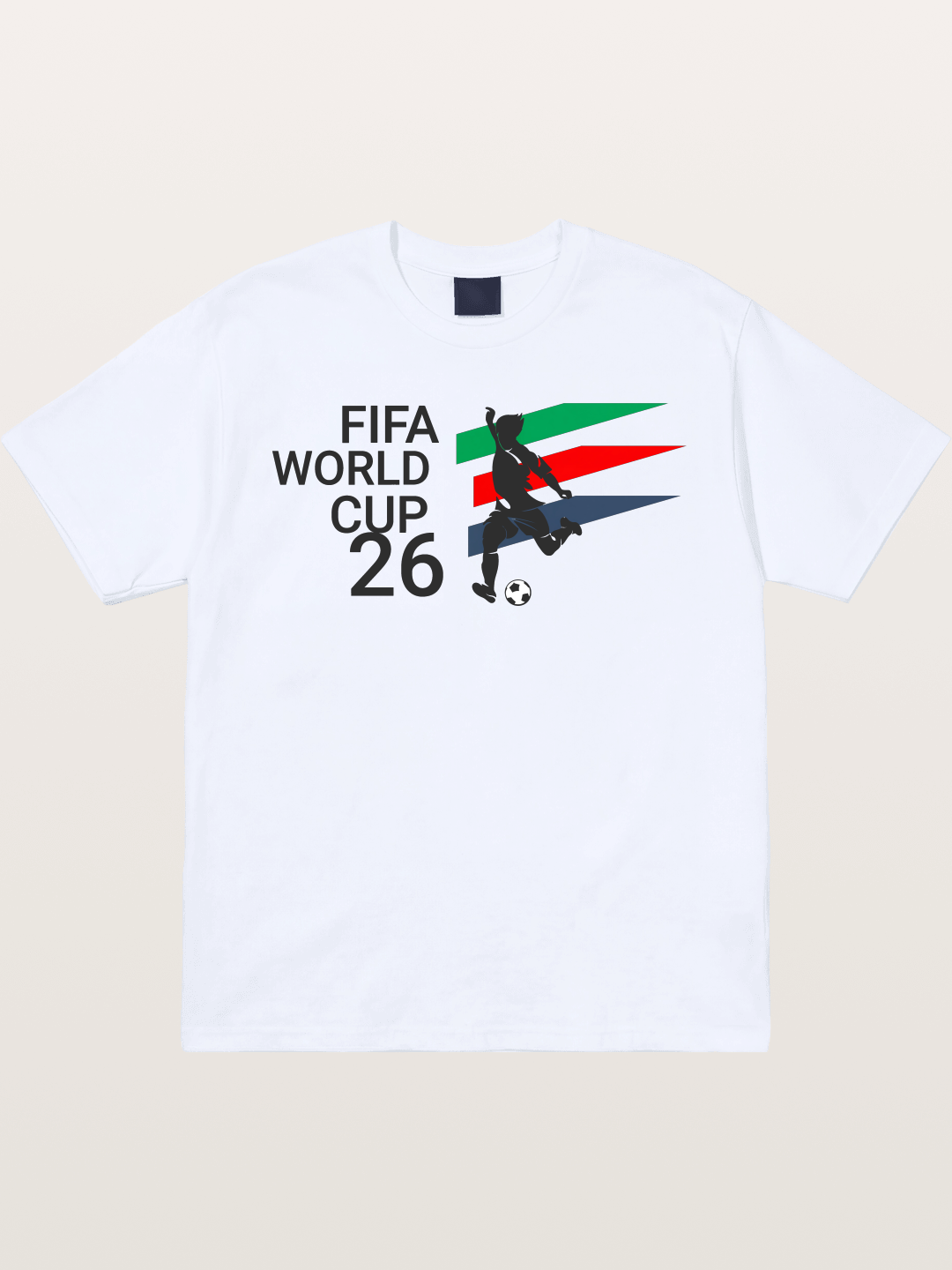 2026 WC Soccer Player Color Stripes Gildan T-shirt
