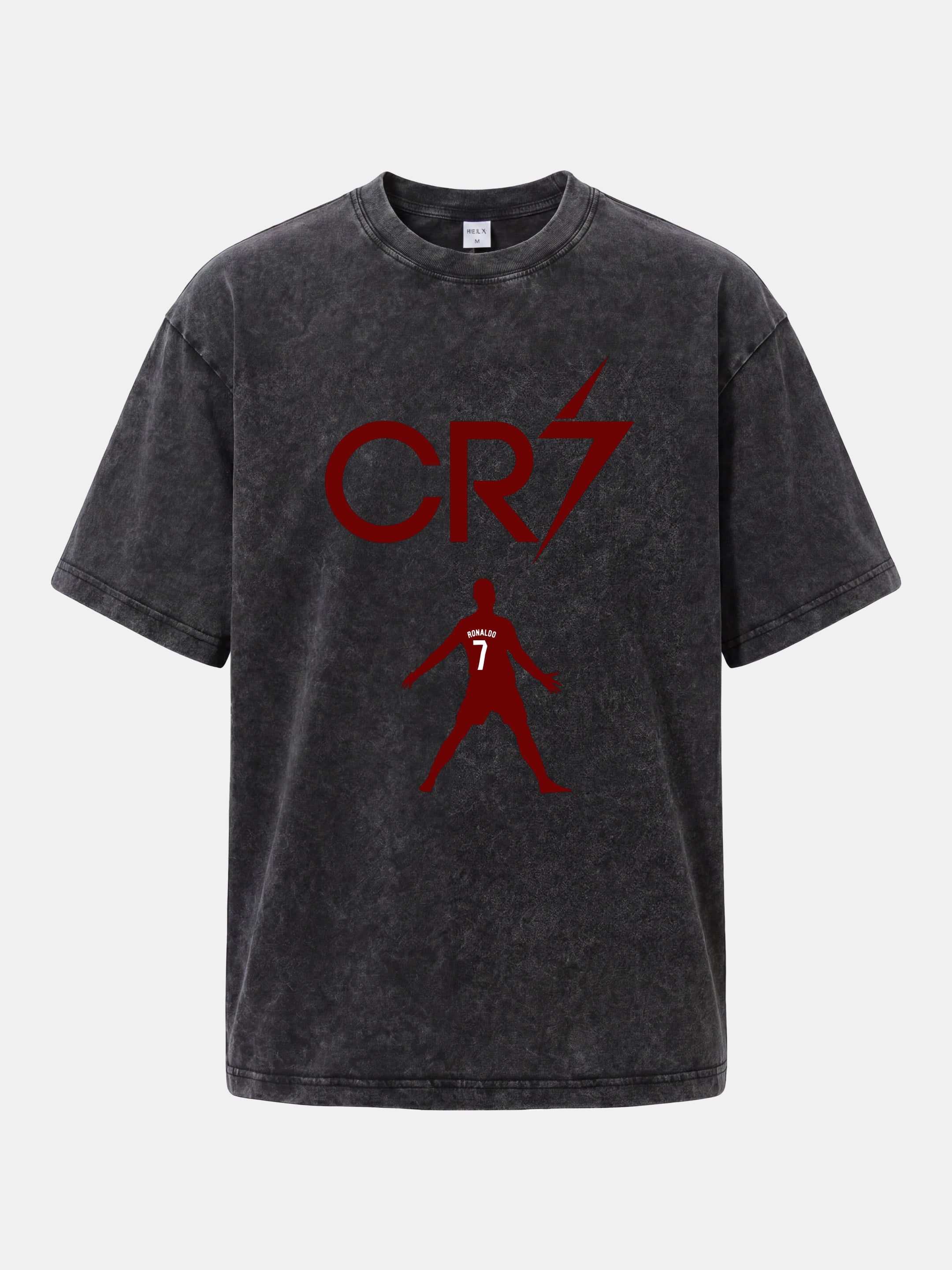 CR7 Initials And Player Silhouette Washed T-shirt