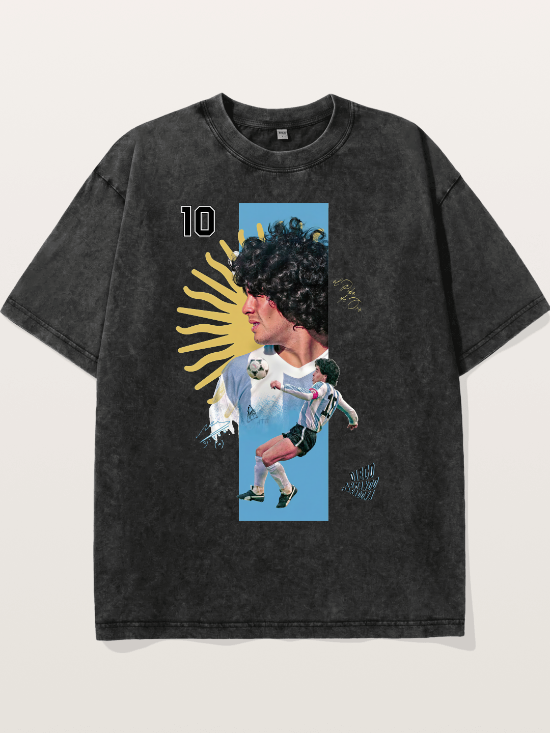 Maradona Argentina WC Print Washed T-shirt