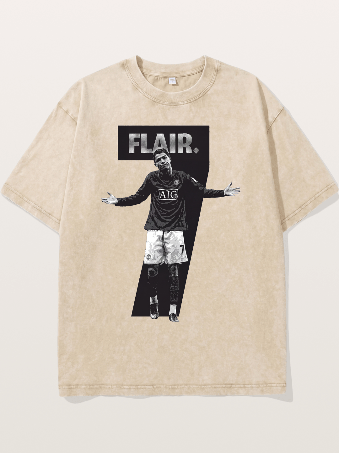 Ronaldo Black And White Number 7 Washed T-shirt