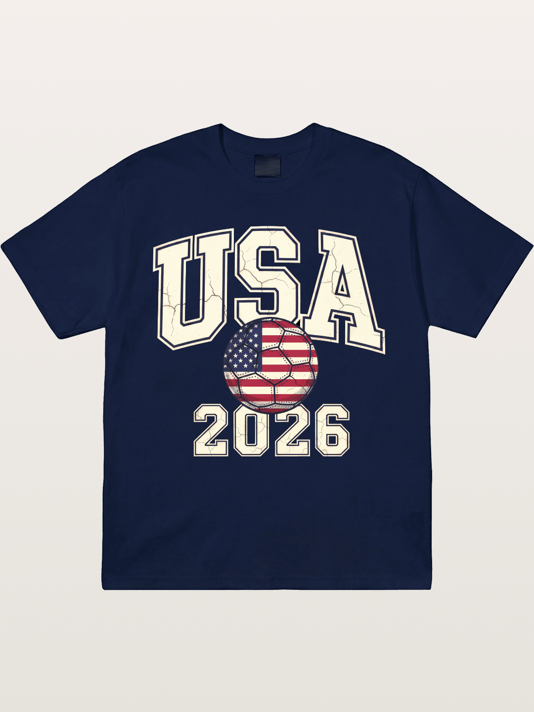 USA 2026 Cracked Letter Soccer Gildan T-shirt