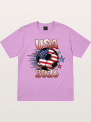 USA 2026 American Flag Soccer Ball Gildan T-shirt