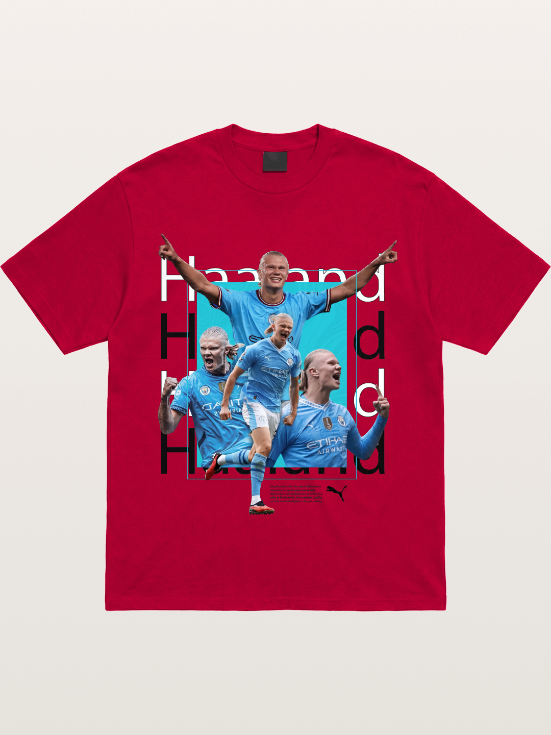 Haaland Typography Collage Art Gildan T-shirt