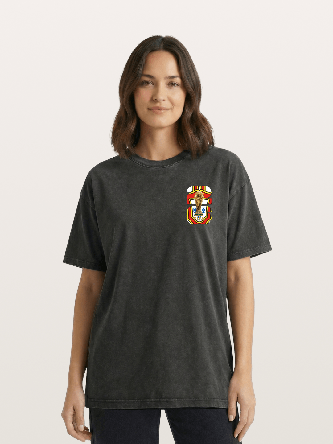 Portugal World Cup Trophy Emblem Washed T-shirt