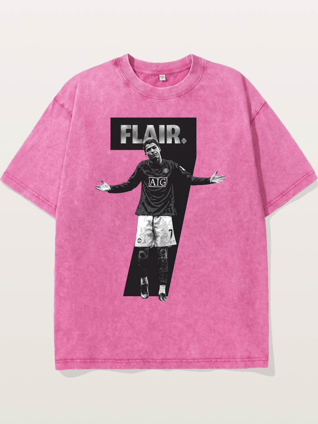 Ronaldo Black And White Number 7 Washed T-shirt