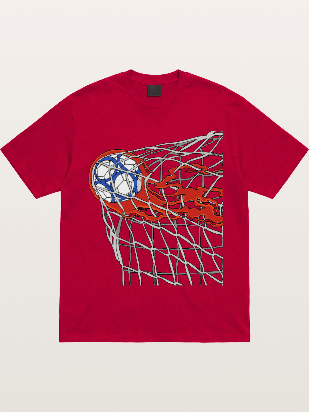 Flaming Goal Net Illustration Gildan T-shirt