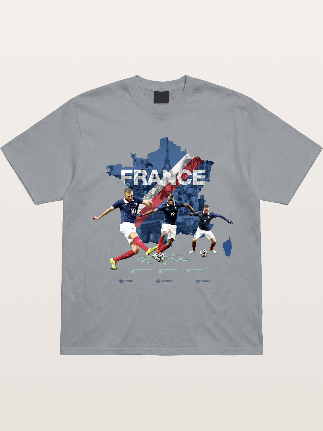 France Football Stars With Map Gildan T-shirt