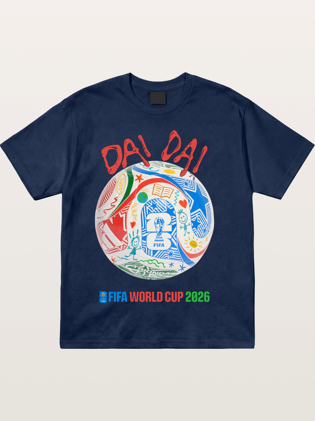 FIFA World Cup 2026 Doodle Soccer Ball Cotton T-shirt