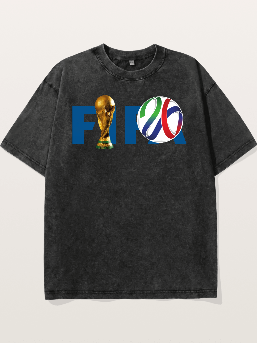 2026 WC Trophy and Color Ring Design Washed T-shirt