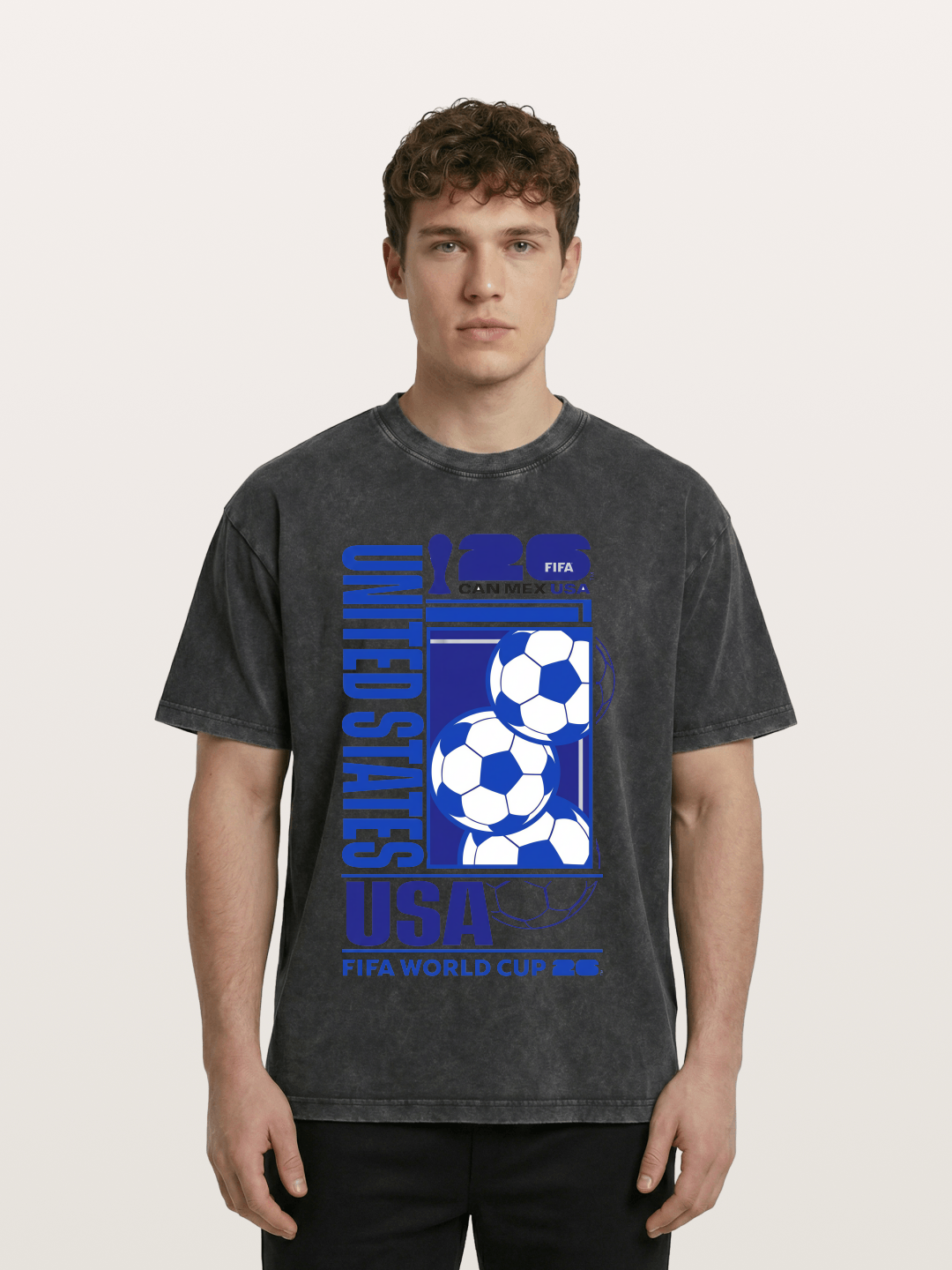 USA Mexico Canada Soccer Art Washed T-shirt