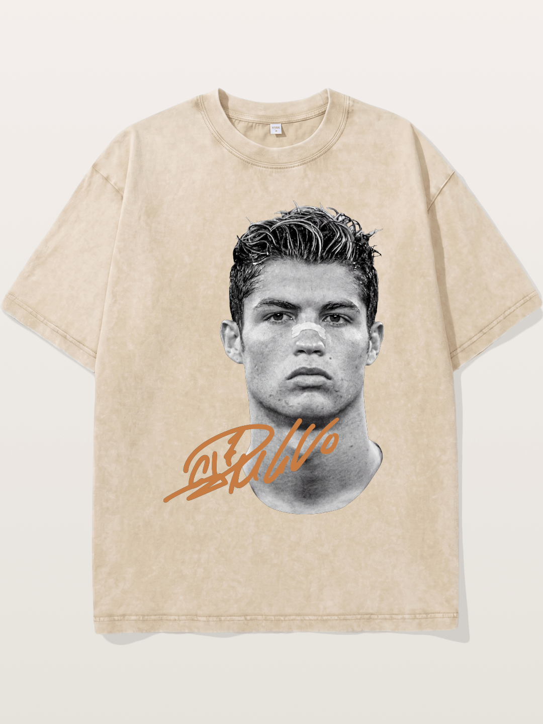 Cristiano Ronaldo Black White Portrait Washed T-shirt