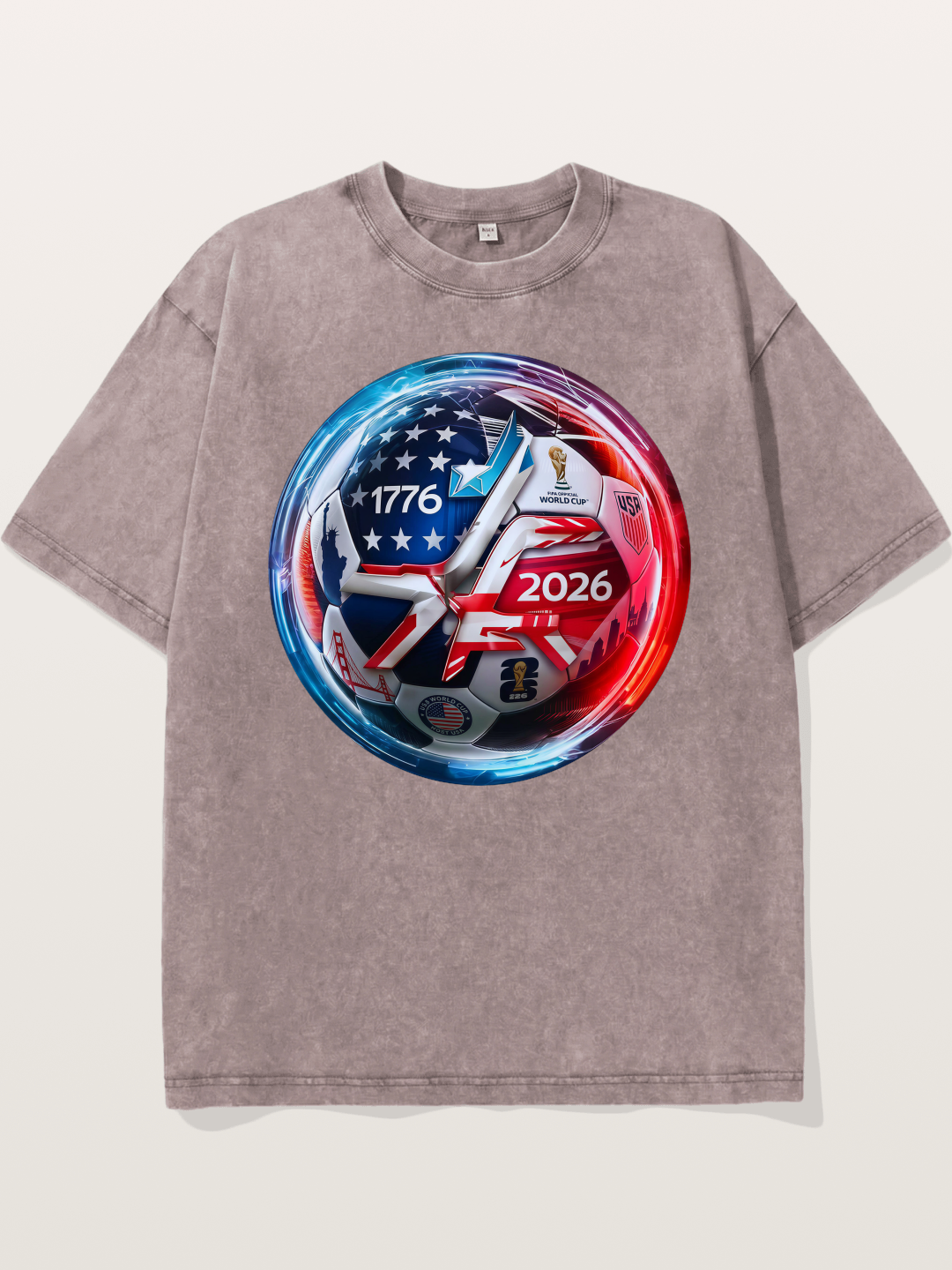 2026 USA Soccer Ball Poster Washed T-shirt