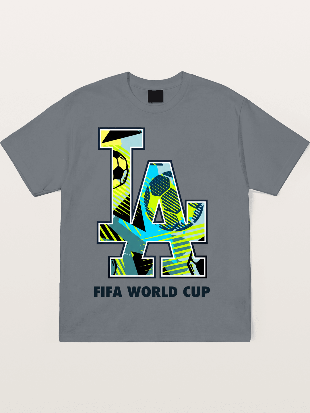 FIFA WC LA Geometric Soccer Fill Cotton T-shirt