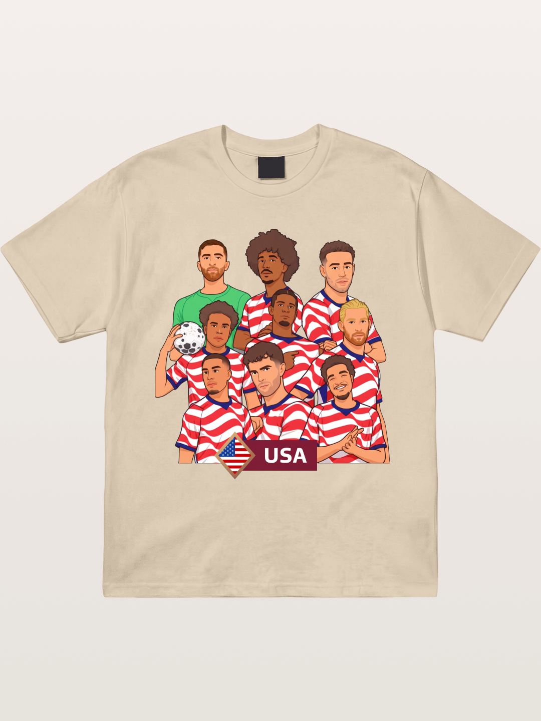 USMNT Cartoon Full Roster Gathering Gildan T-shirt