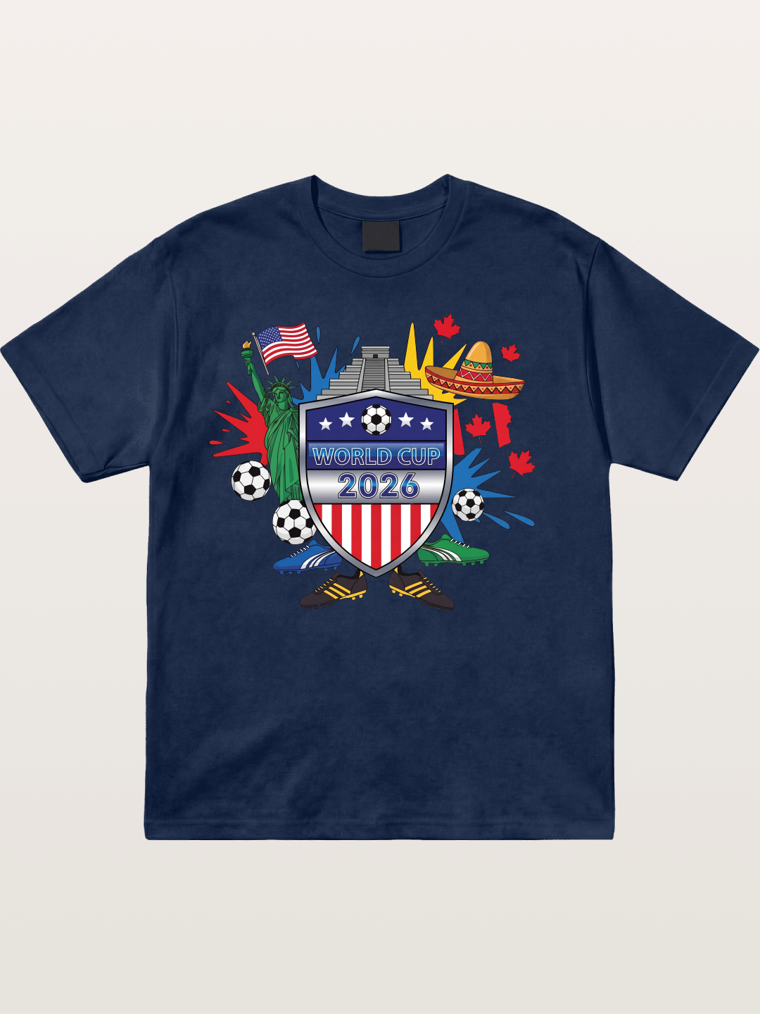 USA Mexico Canada WC Shield Cotton T-shirt